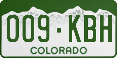 CO license plate 009KBH