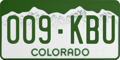 CO license plate 009KBU