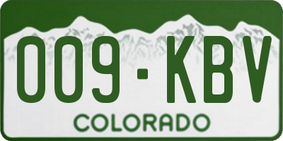 CO license plate 009KBV