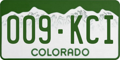 CO license plate 009KCI