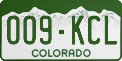 CO license plate 009KCL