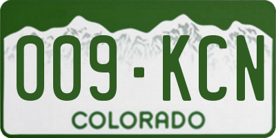 CO license plate 009KCN