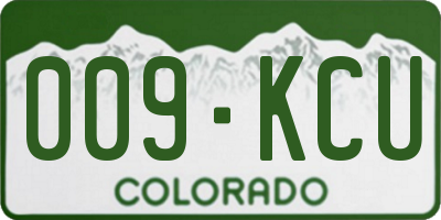 CO license plate 009KCU