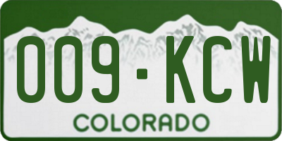 CO license plate 009KCW
