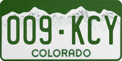 CO license plate 009KCY