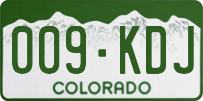 CO license plate 009KDJ