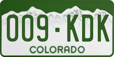 CO license plate 009KDK