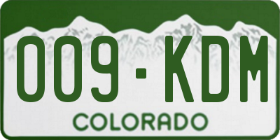 CO license plate 009KDM