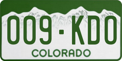 CO license plate 009KDO