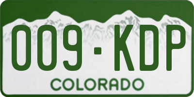 CO license plate 009KDP
