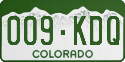CO license plate 009KDQ