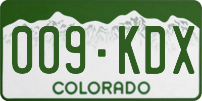 CO license plate 009KDX