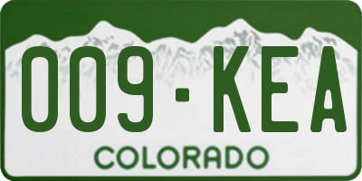 CO license plate 009KEA