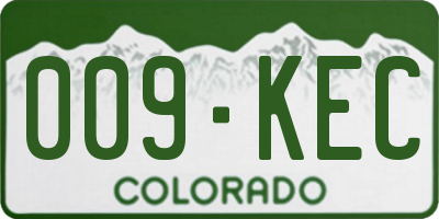 CO license plate 009KEC