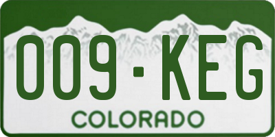 CO license plate 009KEG