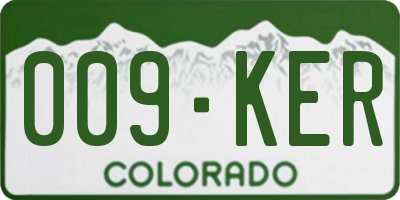 CO license plate 009KER