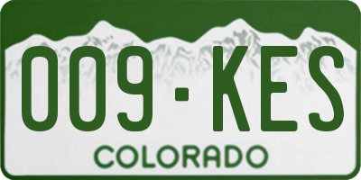 CO license plate 009KES