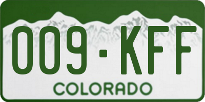 CO license plate 009KFF