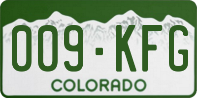 CO license plate 009KFG