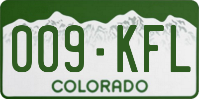 CO license plate 009KFL
