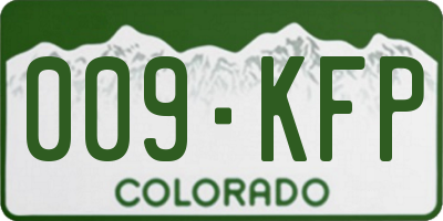 CO license plate 009KFP