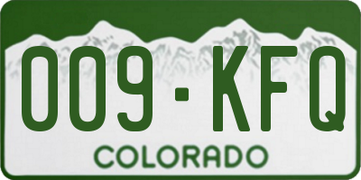 CO license plate 009KFQ