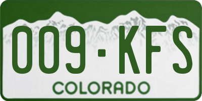 CO license plate 009KFS