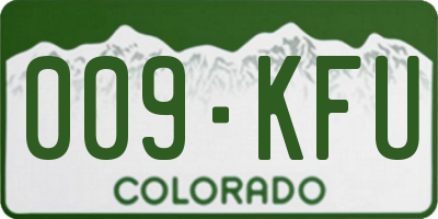 CO license plate 009KFU