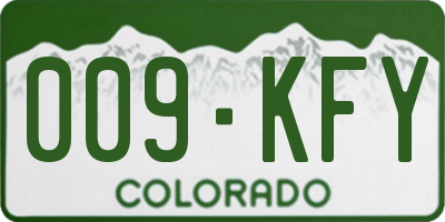 CO license plate 009KFY