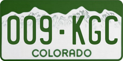 CO license plate 009KGC