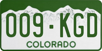 CO license plate 009KGD