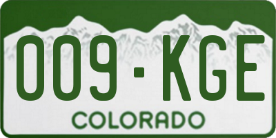 CO license plate 009KGE