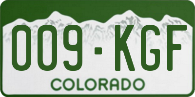 CO license plate 009KGF