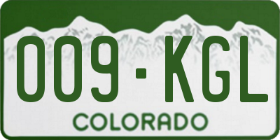 CO license plate 009KGL