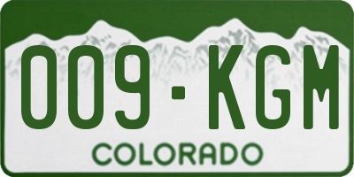 CO license plate 009KGM