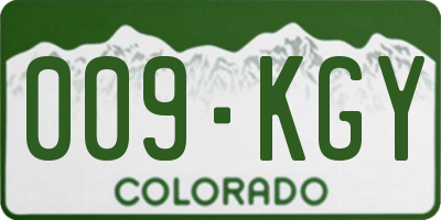 CO license plate 009KGY