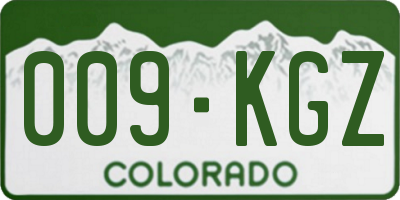 CO license plate 009KGZ