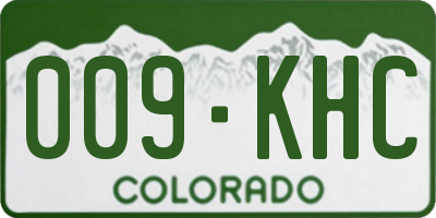 CO license plate 009KHC
