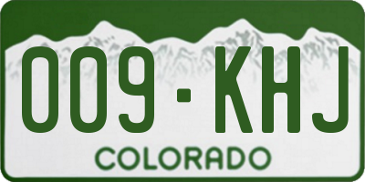 CO license plate 009KHJ