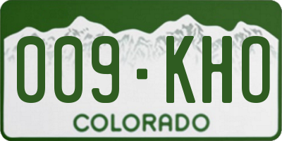 CO license plate 009KHO