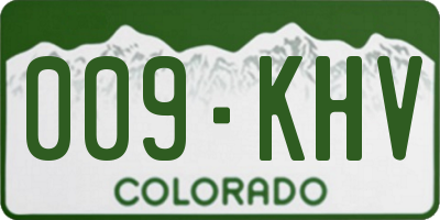 CO license plate 009KHV