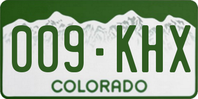 CO license plate 009KHX
