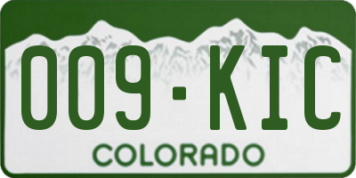 CO license plate 009KIC