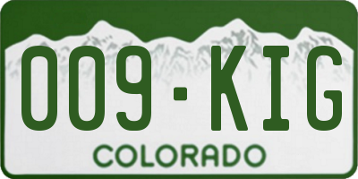 CO license plate 009KIG