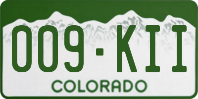 CO license plate 009KII