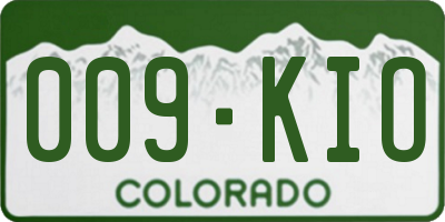 CO license plate 009KIO