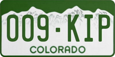 CO license plate 009KIP