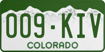 CO license plate 009KIV