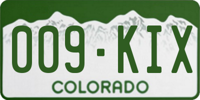 CO license plate 009KIX