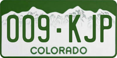 CO license plate 009KJP